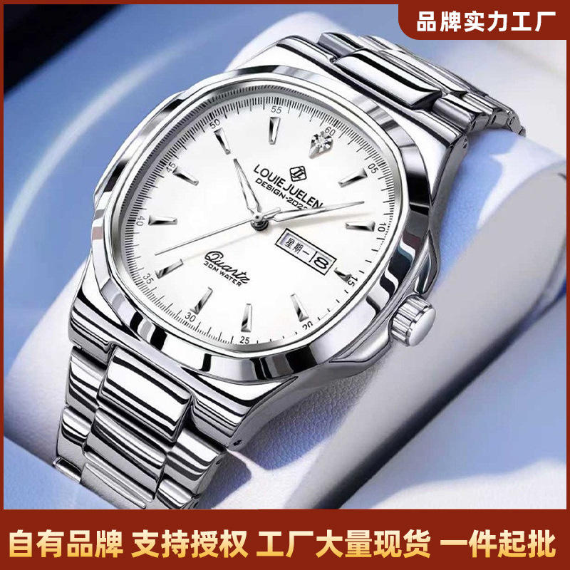 Louie Juelen Live Broadcast Popular Fake Mechanical Quartz Watch for Men with Dual Calendar and Luminous Features