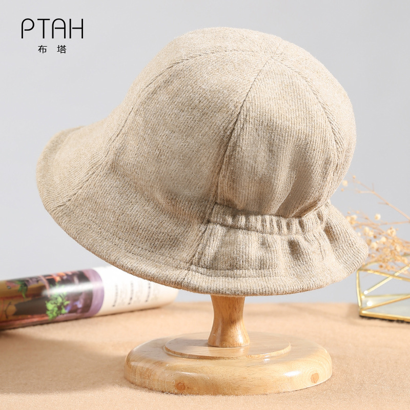 Buta autumn and winter hat female Korean tide fashion versatile wool hat Japanese elegant fisherman hat warm hat 8145