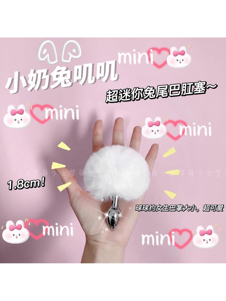 Sm Soft Bunny Anal Plug for Beginners, Mini Small Size, Rabbit Tail Anal Plug, Anal Training, Couple's Toy