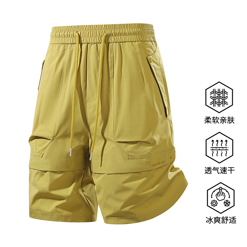 26 Quick-Dry Work Shorts for Men, Summer Breathable Multi-Pocket Sports Loose-Fitting Knee-Length Shorts, Outdoor Casual Plus-Size Shorts