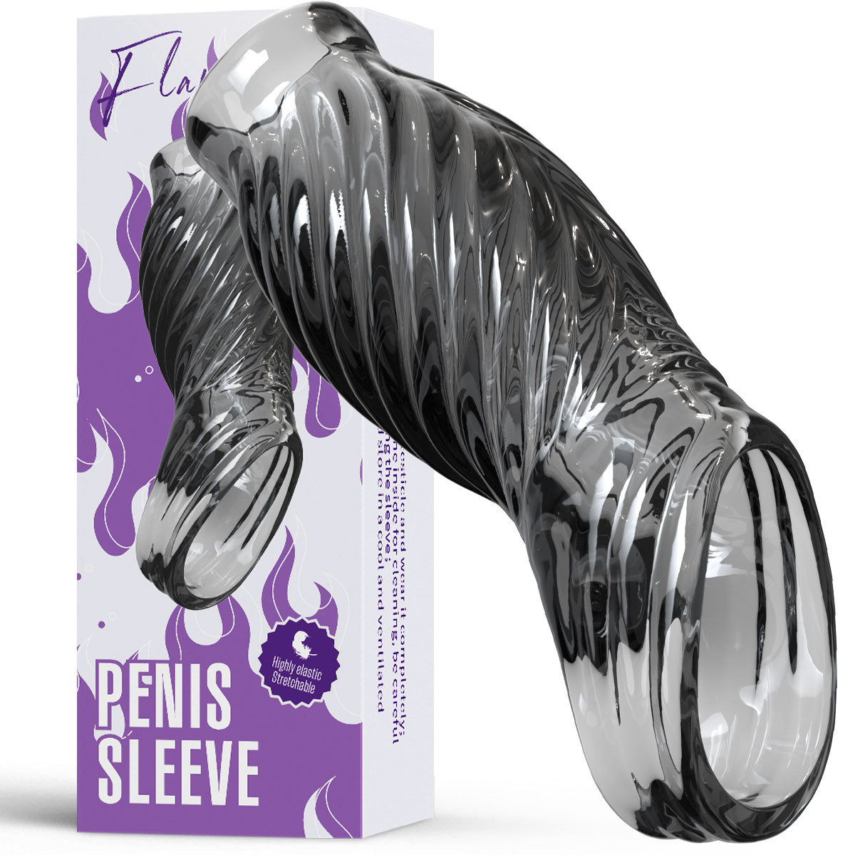Men's Thickened Penis Sleeve, Crystal Sleeve, Special-Shaped Wolf Tooth Sleeve, Sex Toys for Men and Women, Sex Appliances for Couples