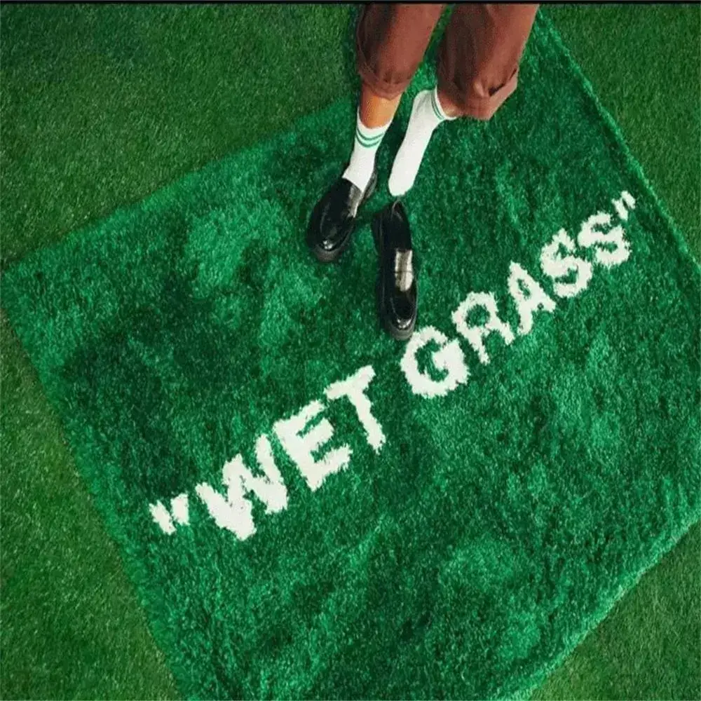O*F-W*ITE 宜家IKEA湿草地wetgrass ow联名潮牌长绒客厅卧室绿地毯