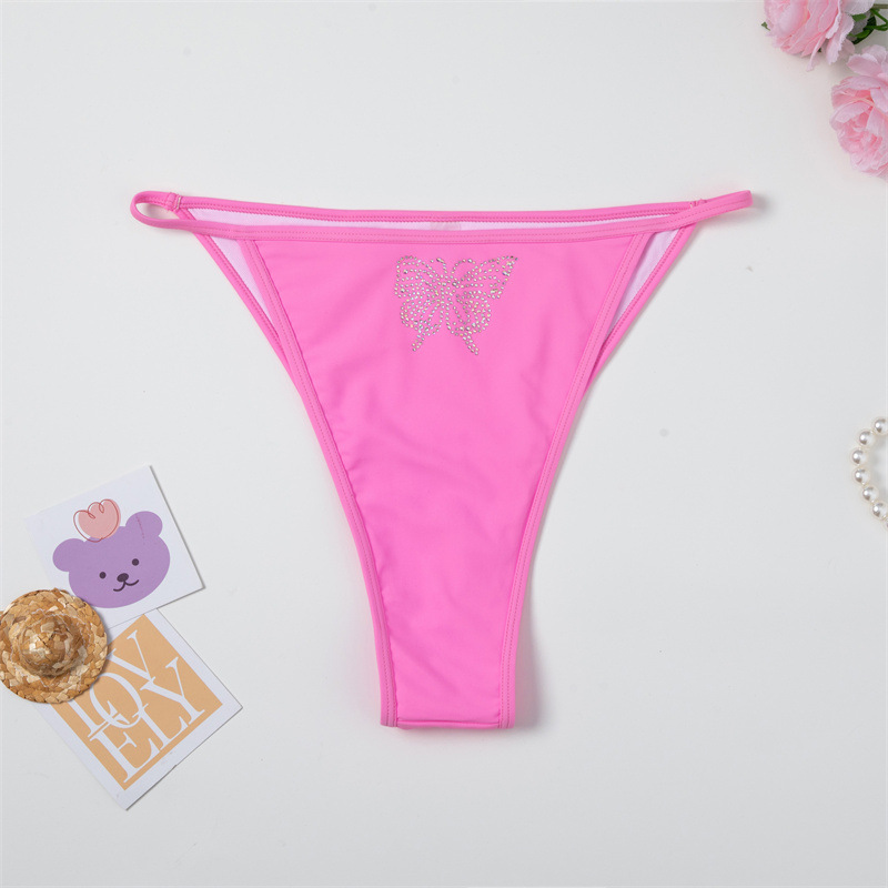 European and American foreign trade chubby girl diamond-encrusted sexy breathable thong bikini swimming trunks ZY066KZ