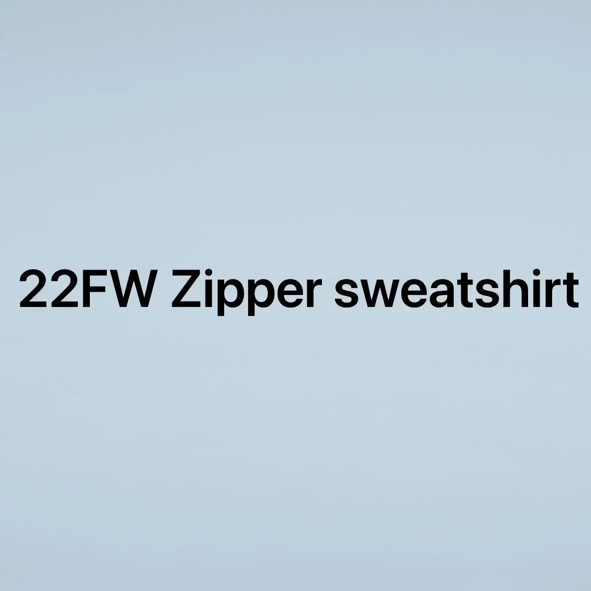 22Fw Self-Zipper Stand Collar Terry Sweatshirt Outwear Unisex Couple Same Style