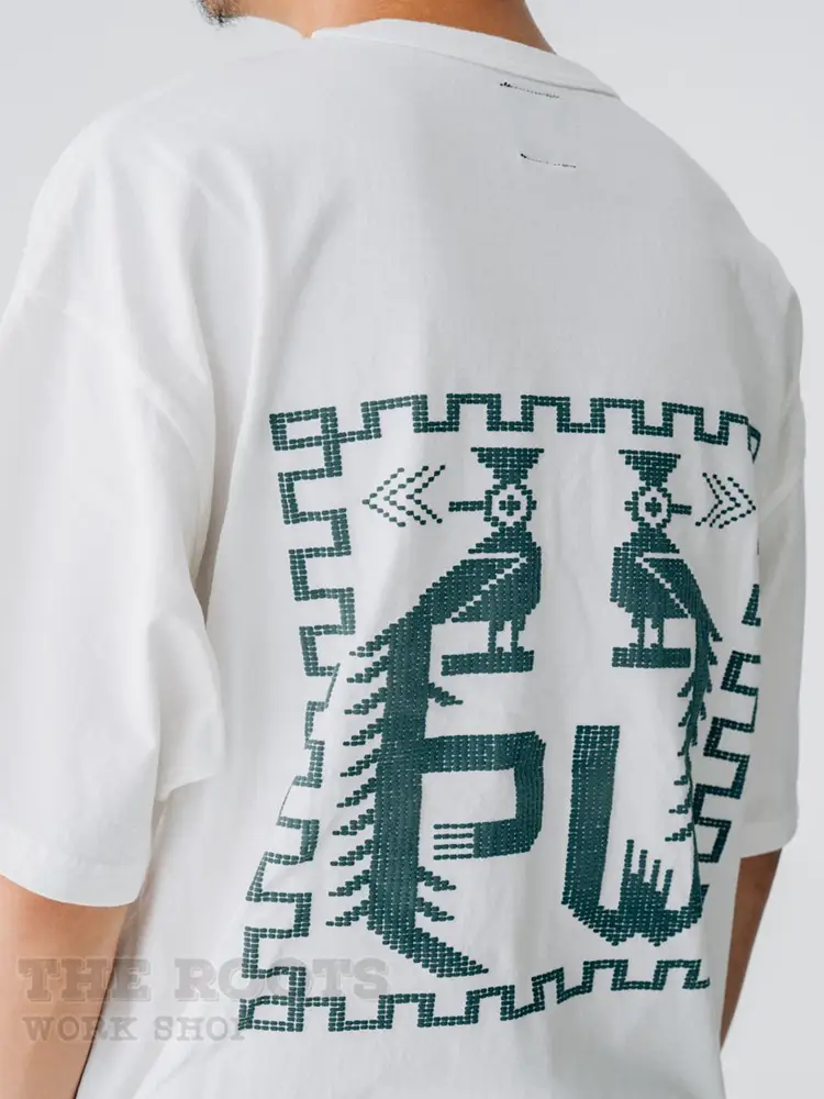 Japanese Gypsy Sons Retro Totem Pure Cotton Foam Embroider Sense Print Short Sleeve T-shirt