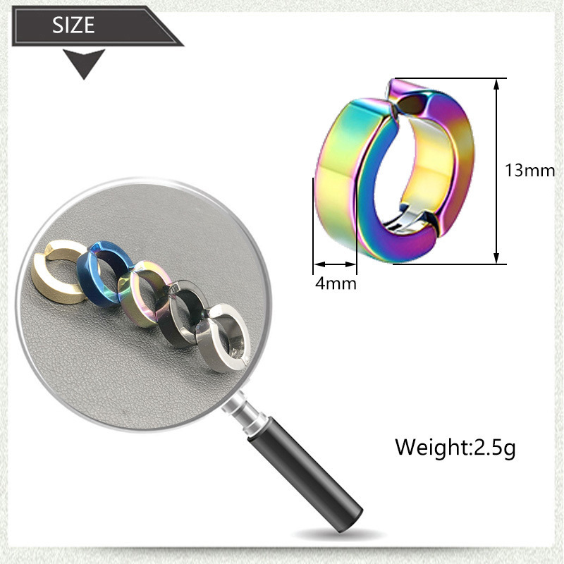 Fashion Stainless Steel Earrings Korean Style Distinctive Ear Clip Unisex Punk Earrings Titanium Steel Ear Buckle