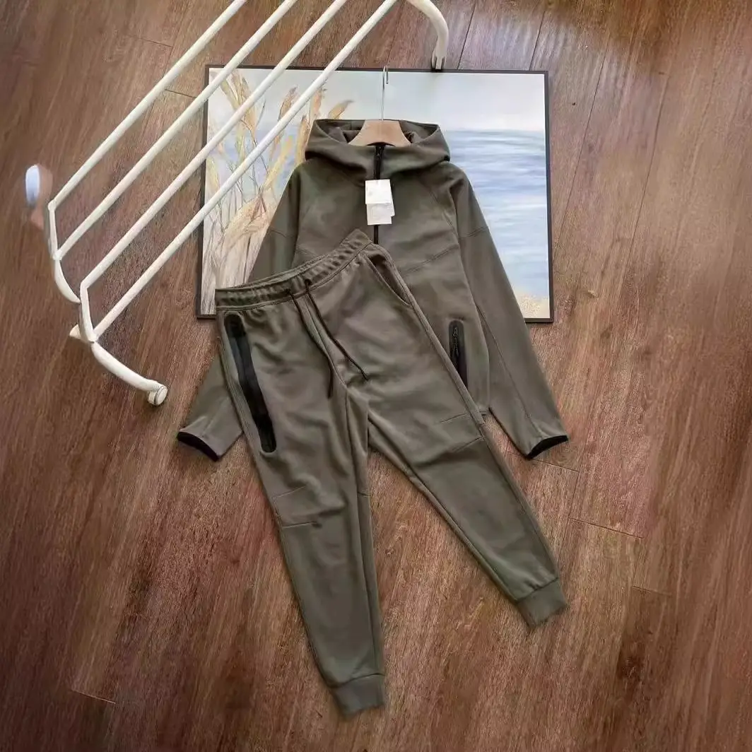 24 New Cross-border Men's Air Layer Casual Sports Jacket Coat Sweatpants suit 922 and 002