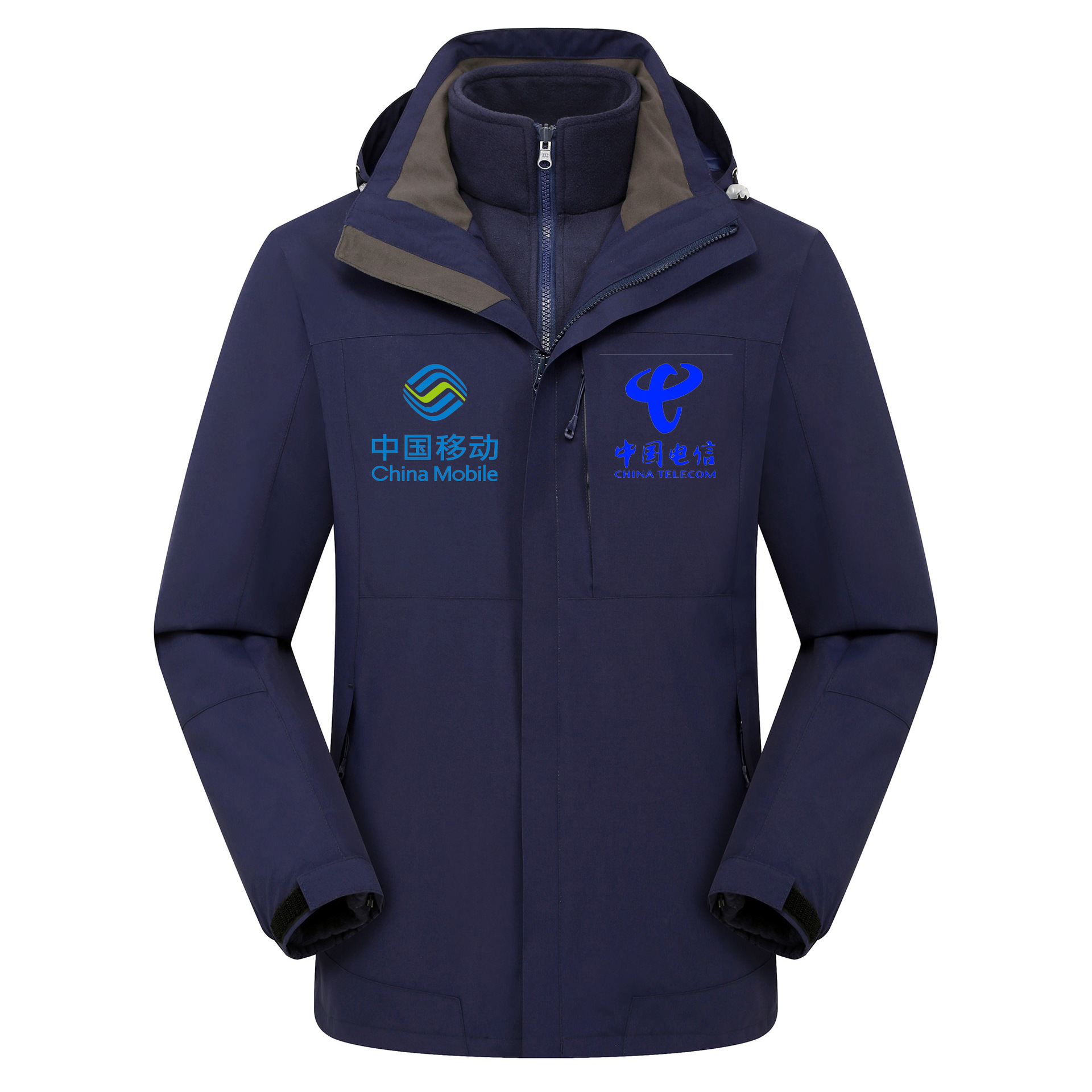 Wholesale lovers outdoor activities three-in-one two-piece warm breathable overalls can be printed LOGO