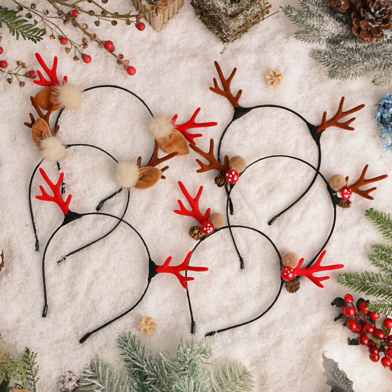Christmas Little Deer Horn Headband Headband Female Hair Clip Elk Mori Genie Super Fairy Bell Hair Adornment Headwear