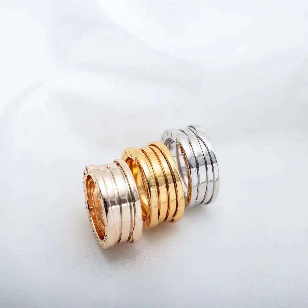 Spring ring gold-plated Netflix popular pop INS Xiaohongshu recommended do not lose color couple models