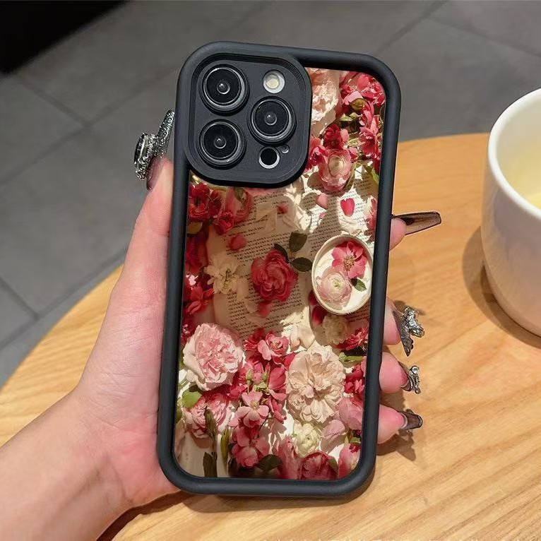 Romantic Rose Suitable for Apple 17Promax Mobile Phone Case Japanese and Korean Ins Style Iphone16/15/14 European and American 13/