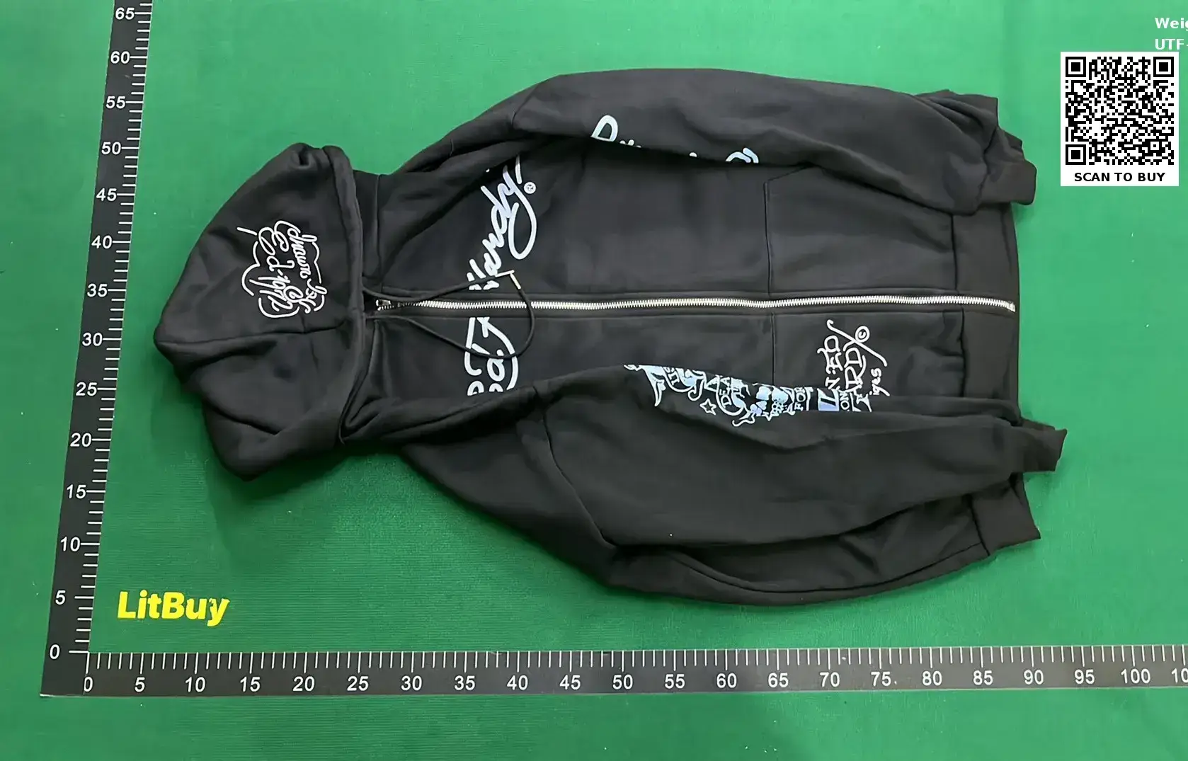 Ed Hardy Hoodie Men's L Black Zip-Up Sweatshirt
