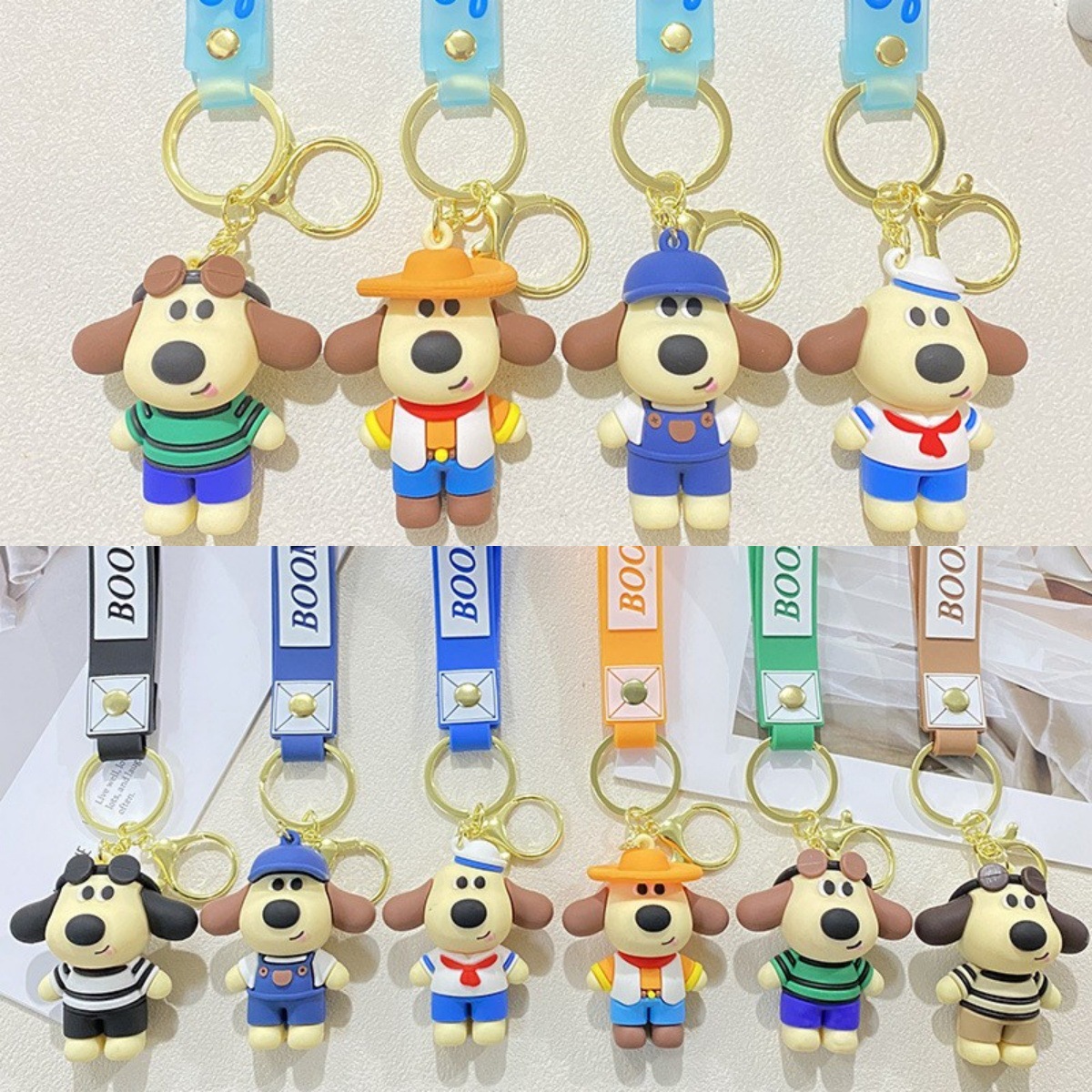 Home puppy repair dog commuter wear key chain cute bag pendant cartoon puppy key chain gift wholesale