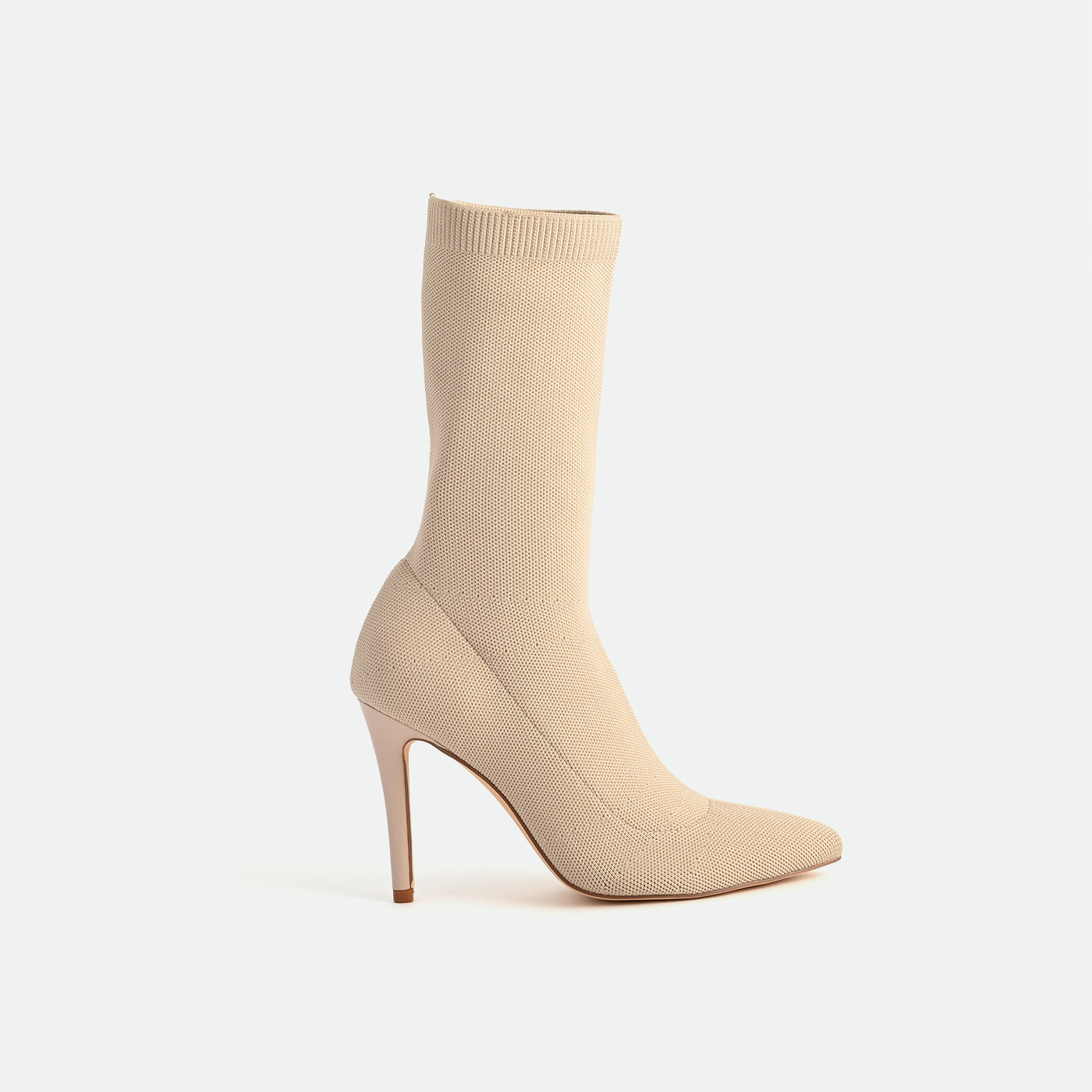 Autumn and Winter Custom-Made New Slim Boots for Women, High-Heeled Short Boots, Knitted Spring and Autumn Single Boots, Women's Pointed-Toe Sock Boots with Thin Heels