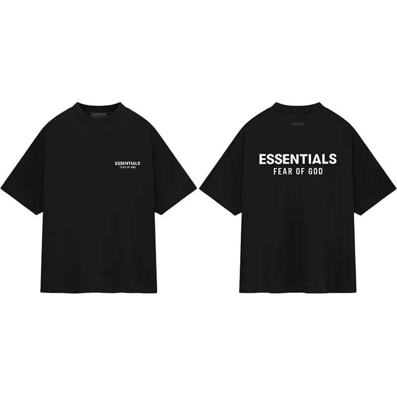 Official Flagship Store Essentials New arrival Fog Casual Short-Sleeved T-Shirt Same Style for Men and Women Trendy Summer Dark Fog Gray