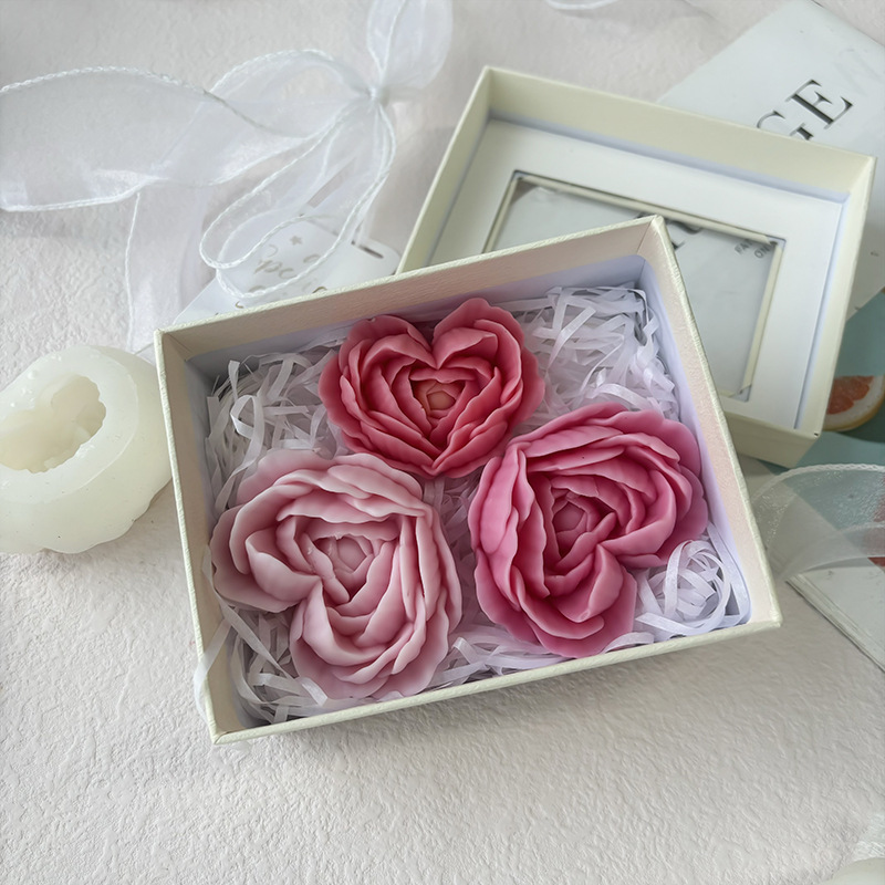 Love Flower Mold Rose Flower Aromatherapy DIY Flower Handmade Soap Gum Dropping Gypsum Candle Silicone Mold