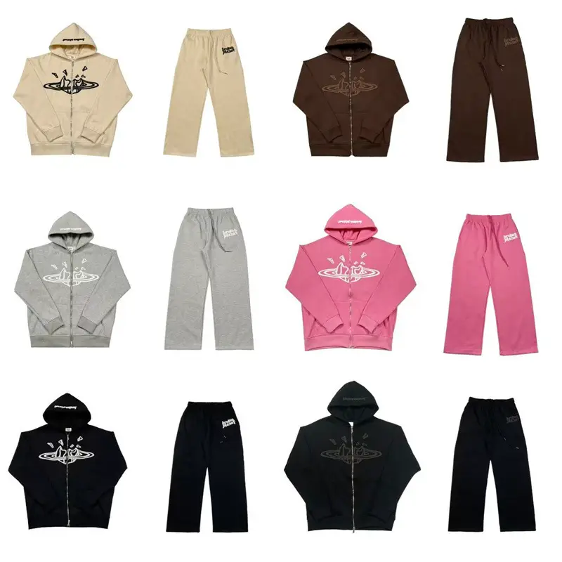 Broken Planet Broken Planet foam printing padded cardigan hooded sweater Europe and the United States casual suit