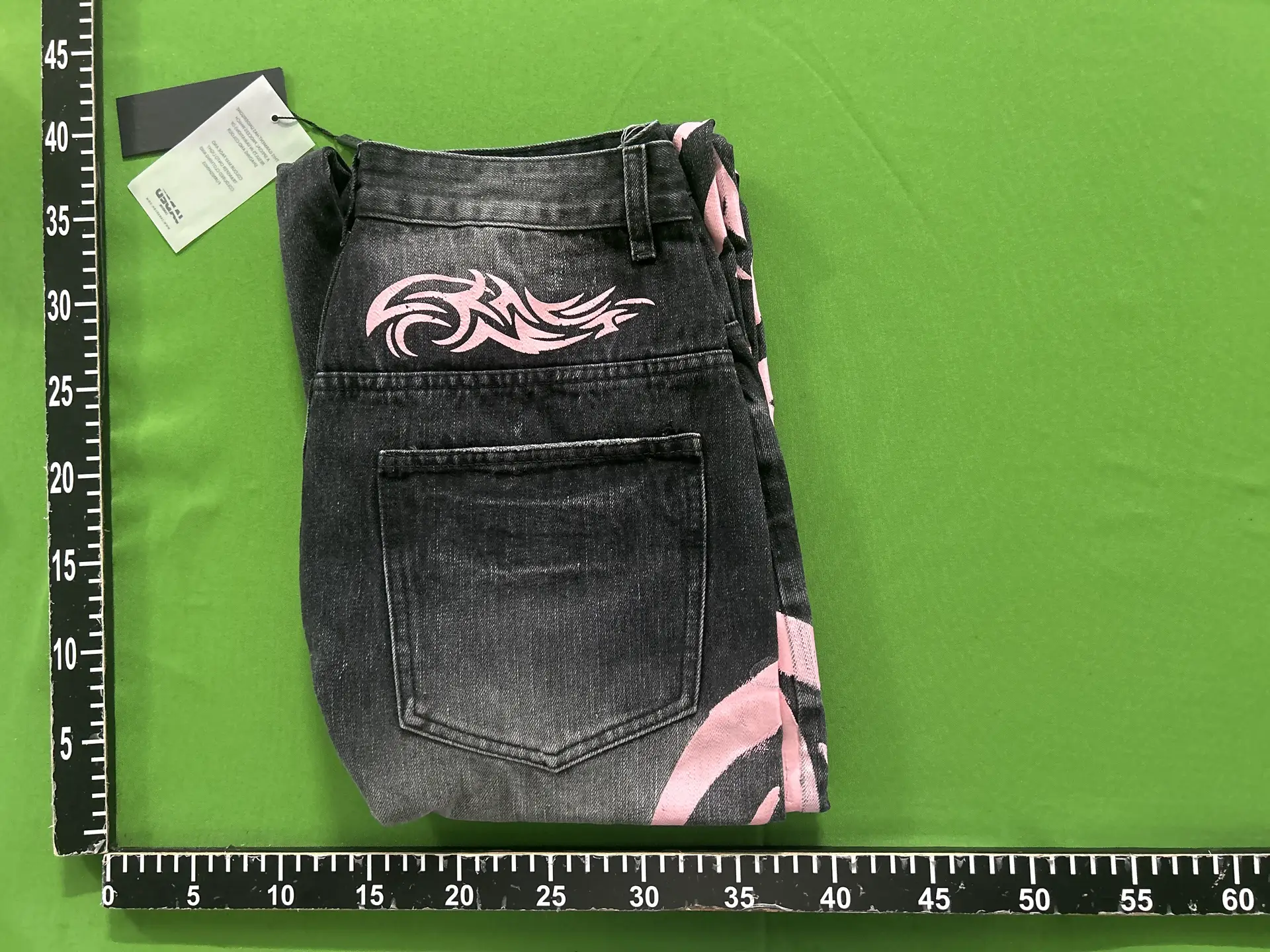 Jaded London Street Trendy Handsome Mottled Totem Print Wide Leg Vintage Loose Jeans Unisex
