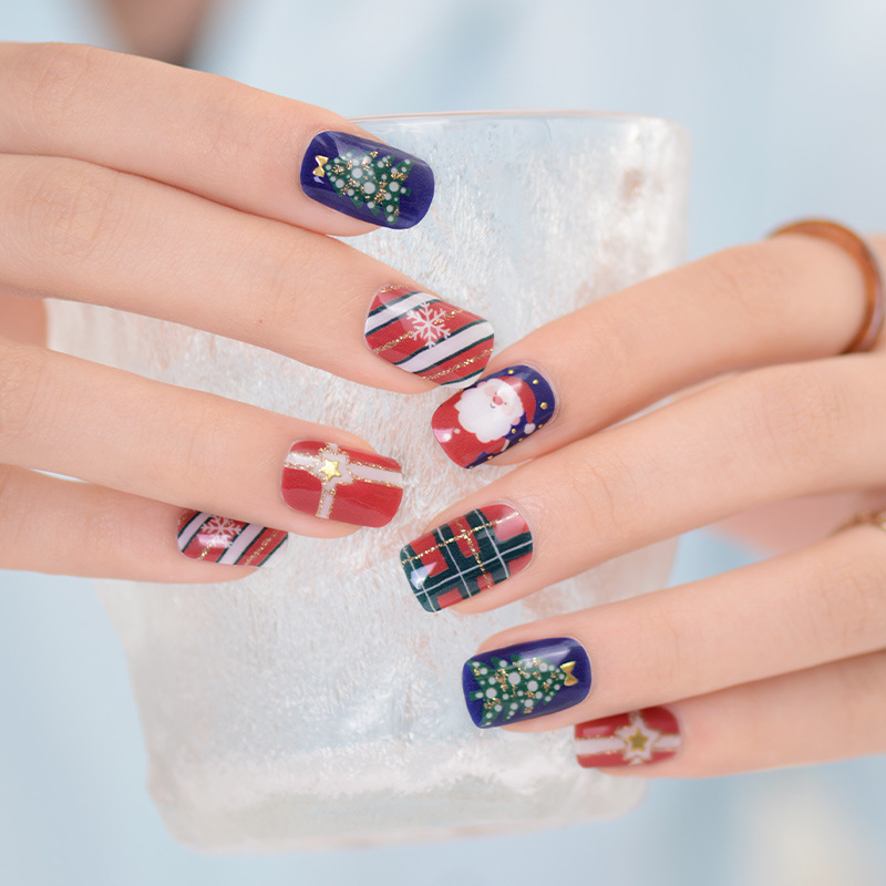 In-Stock Christmas Nail Stickers, Gel Nail Stickers, Waterproof, Peelable, Easy to Apply, Affordable Uv Nail Stickers Wholesale