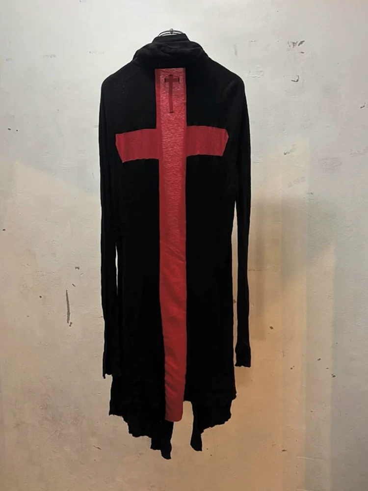 Lgb Visual Style Red Cross on the Back Long Knit Trench Coat Foto QC de TAOBAO na Qualit.ly