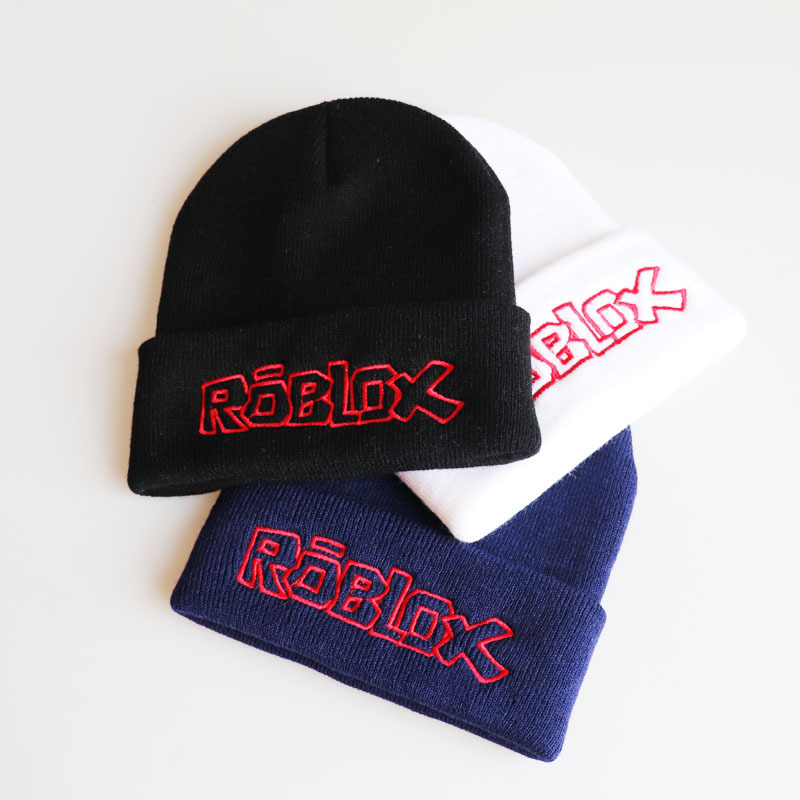 ROBLOX Letter Embroidered Knitted Pullover Cap Student Hip Hop Game Wool Cap Foreign Trade Source Male and Female Student Cap