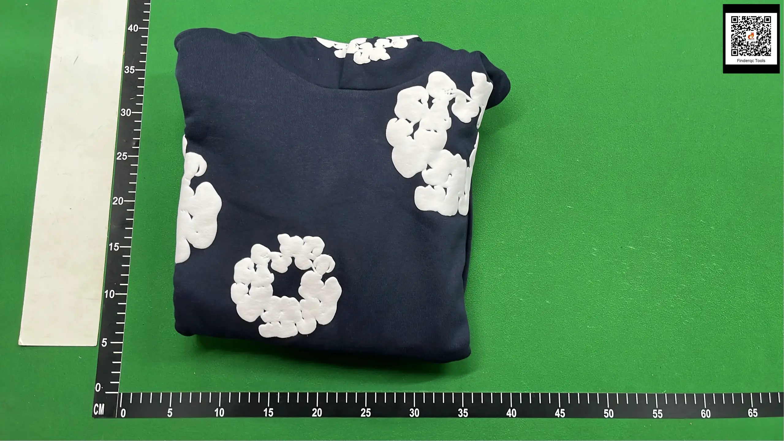 Dark blue hoodie with white floral print