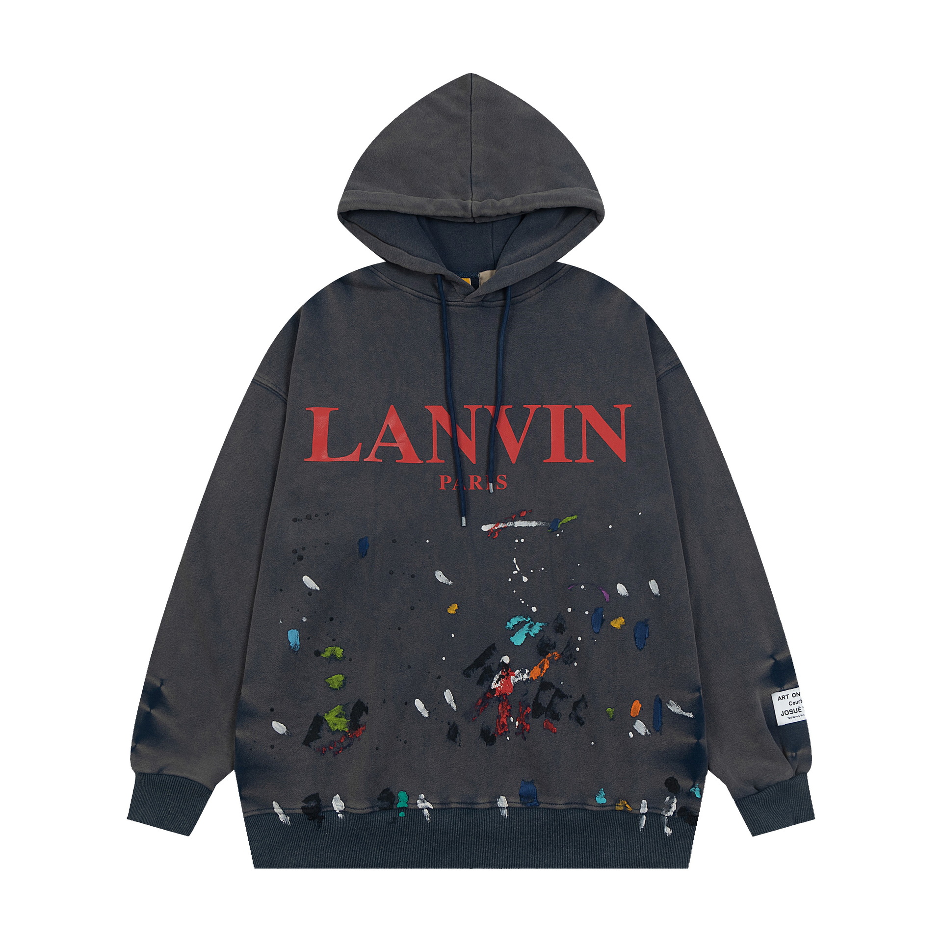 high quality GALLERY DEPT Washed Old Letter logo Trendy Brand Men's and Women's Loose High Street Hooded Sweatshirt