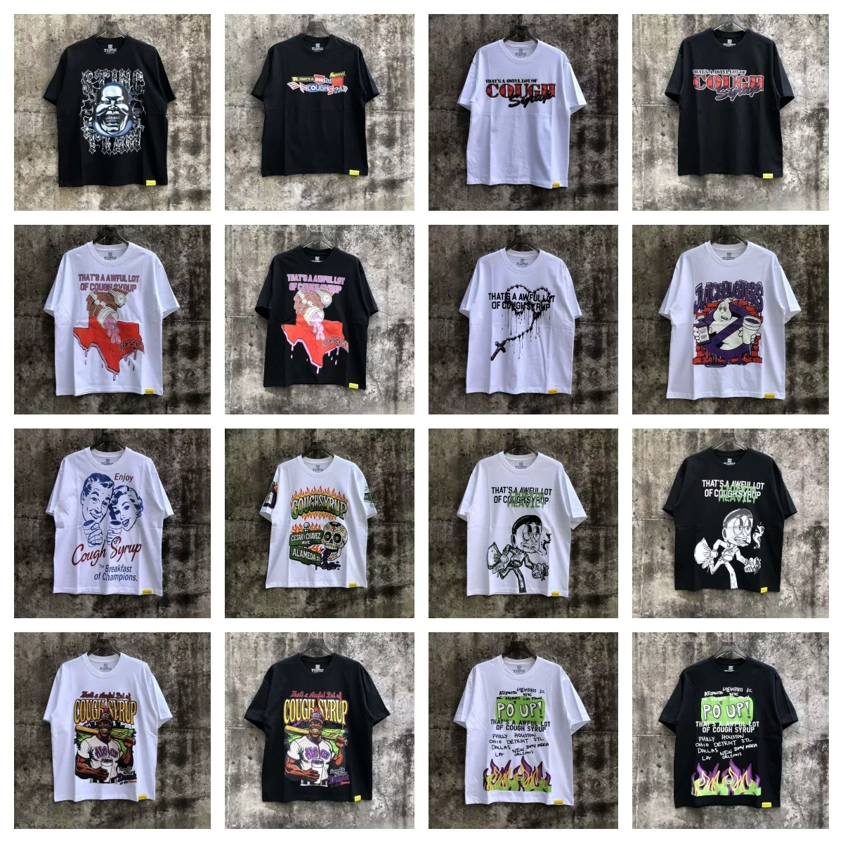 THAT. SA AWFUL LOT OF COUPH SYRUP American High Street Hip Hop Short sleeved T-shirt for Men and Women TEE