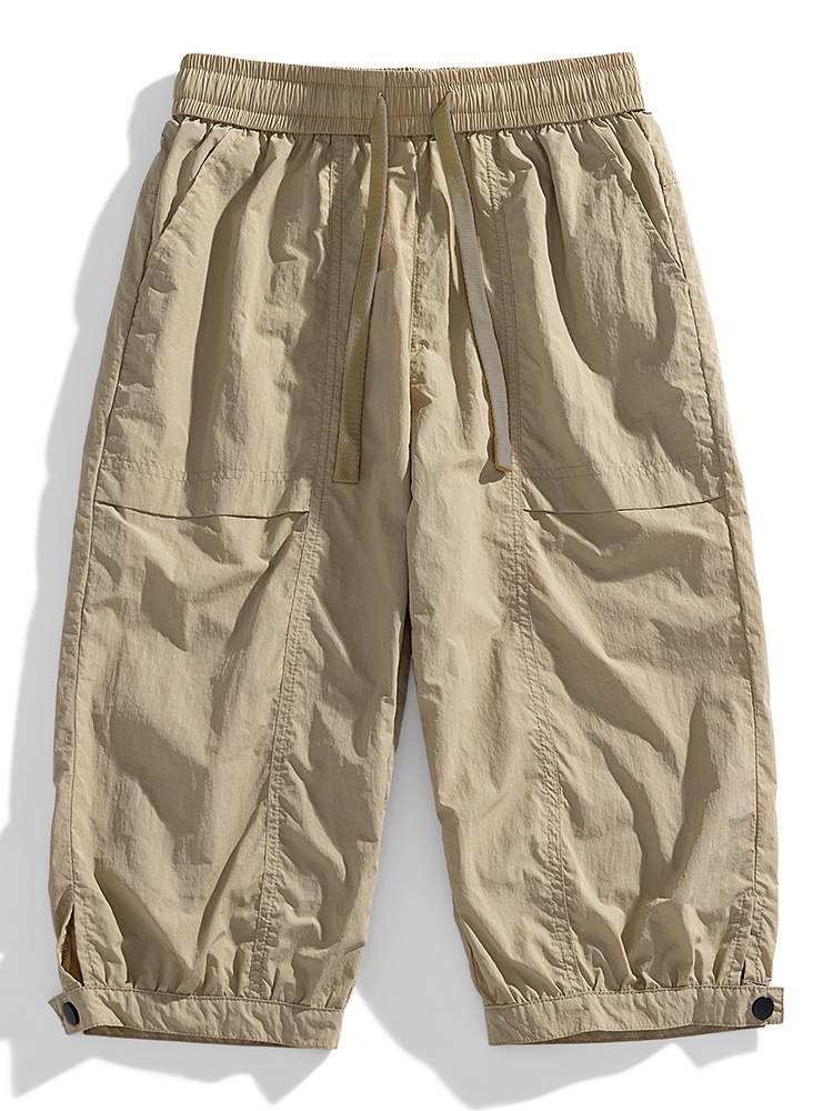 Cross-Border Men's Summer Thin Loose Sports Casual Pants Quick-Dry Breathable Ice Silk Cargo Shorts