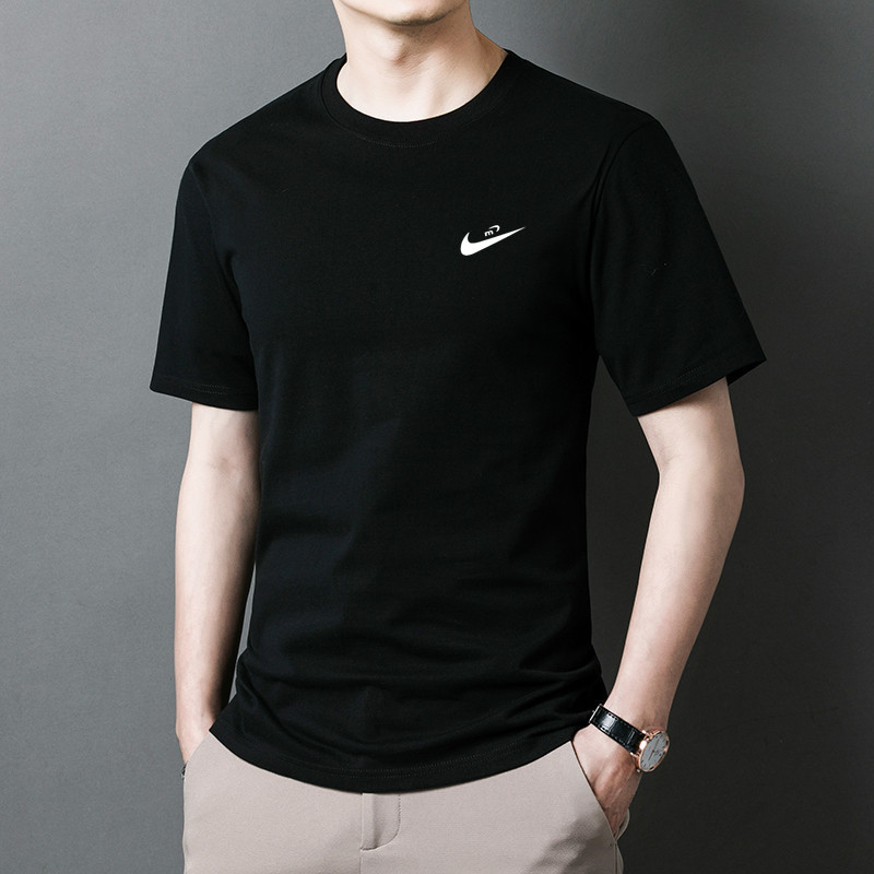 Men's T-Shirt 2025 Summer New Sports Men's Cotton Short-Sleeved T-Shirt Men's Trendy Brand Loose Round Neck Top T-Shirt