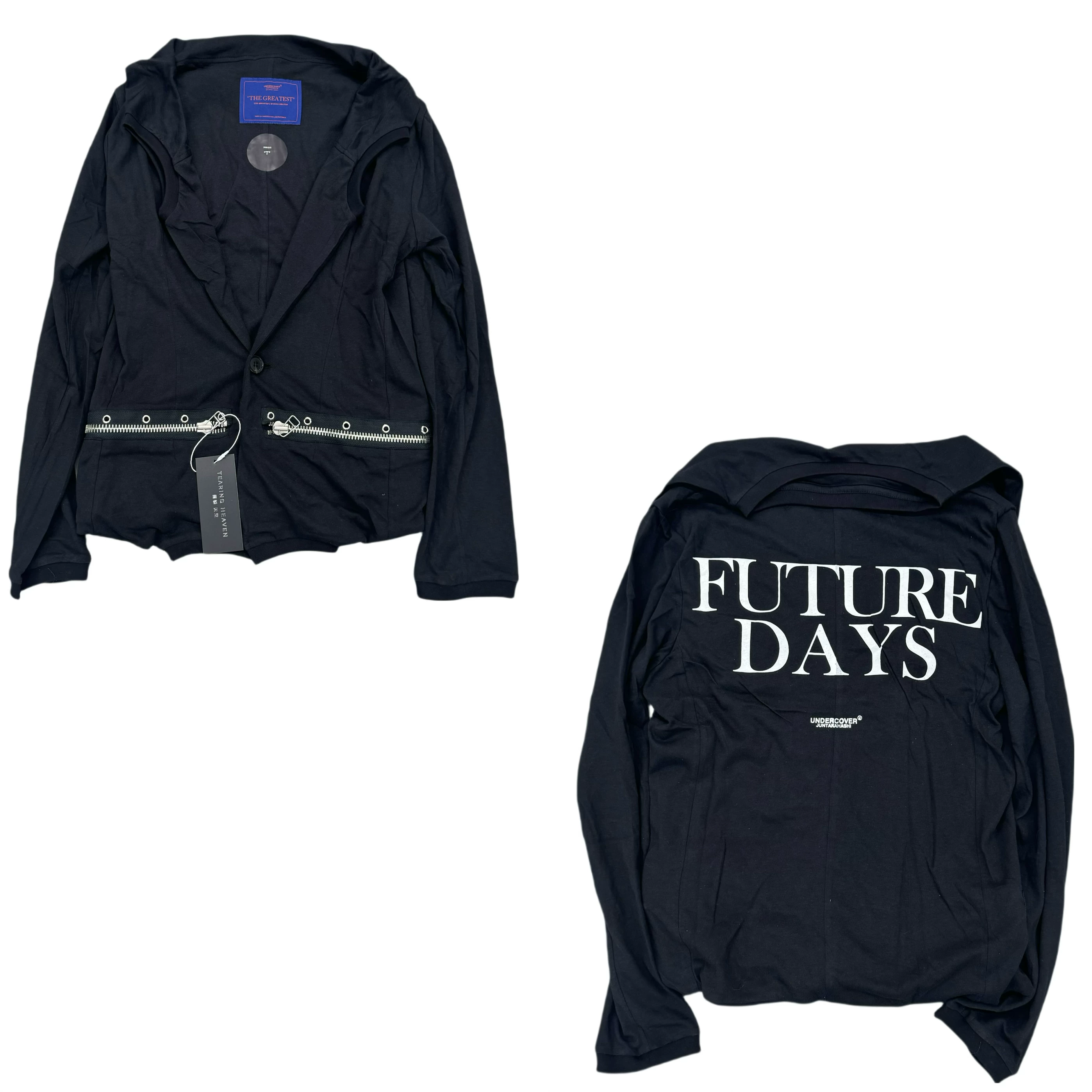 Torn Paradise Undercover 16Ss t Issue Deconstructed Zipper Print Suit Jacket Thin Style Uc
