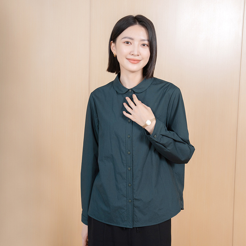 Yun Yun 2026 Commuter Shirt Solid Color Long Sleeve Versatile Loose Top New Chinese Style Lined Jacket for Women