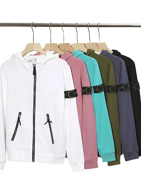 Yfstone Trendy Stone Street Style Micro-Pocket Zipper Hoodie Jacket Unisex Couple Hooded Coat