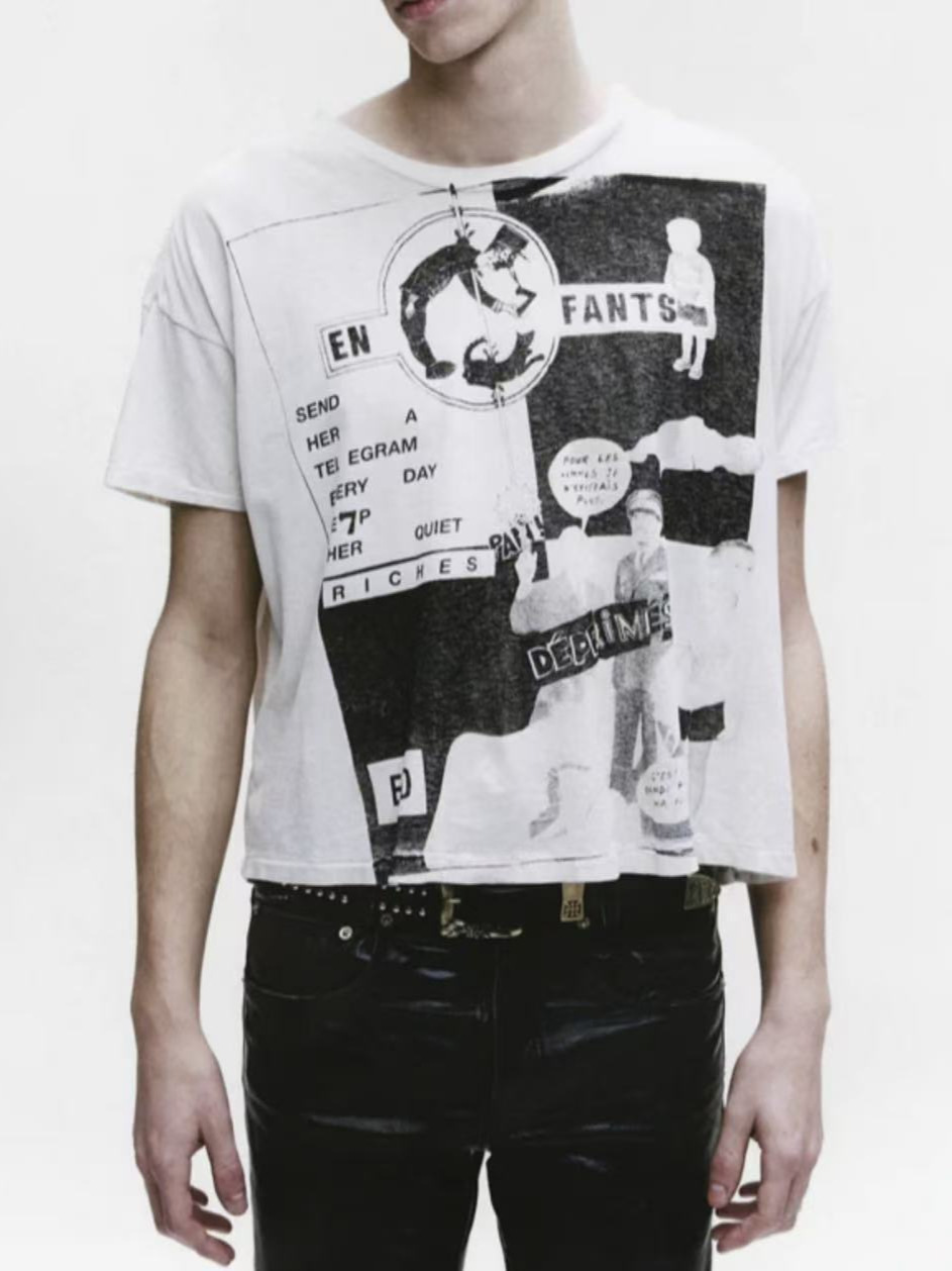 Enfants Riches Deprimes Erd Keep Quiet Knitted Neckline Retro Washed Short Sleeve T-Shirt Trendy