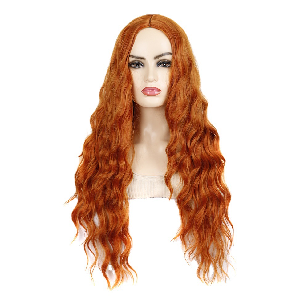 Prom Long Curly Hair Wig Headgear Color Anime Curly Hair Headgear Daily Long Curly Hair cosplay Wig Headgear
