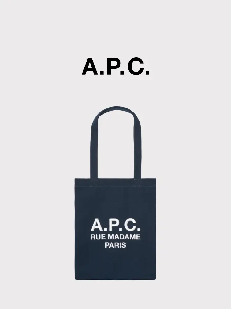 [Brand Classic] A.P.C.Tote Lou Rue Madame Neutral Classic letter Logo Tote Bag