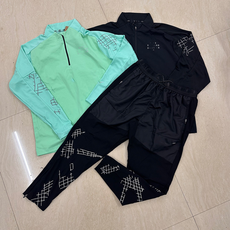 2025 New Cross-Border Model, Same Style as Certain Brands, Quick-Dry Long-Sleeve Half-Zip Stand Collar Outdoor Sports Casual Set, Breathable Sun Protection Clothing