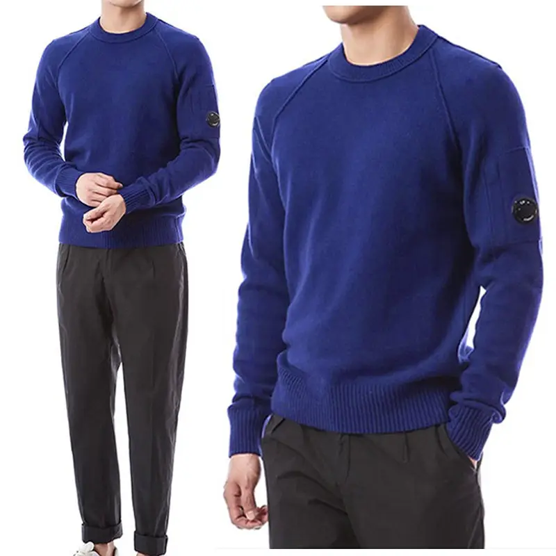 C.P. Company Blue Lens Badge Knit Sweater