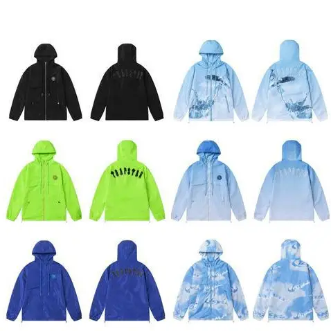 Trapstar High Street Men's and Women's Hooded Hooded Jacket Embroidered Stormtrooper Zipper Jacket Set Trendy