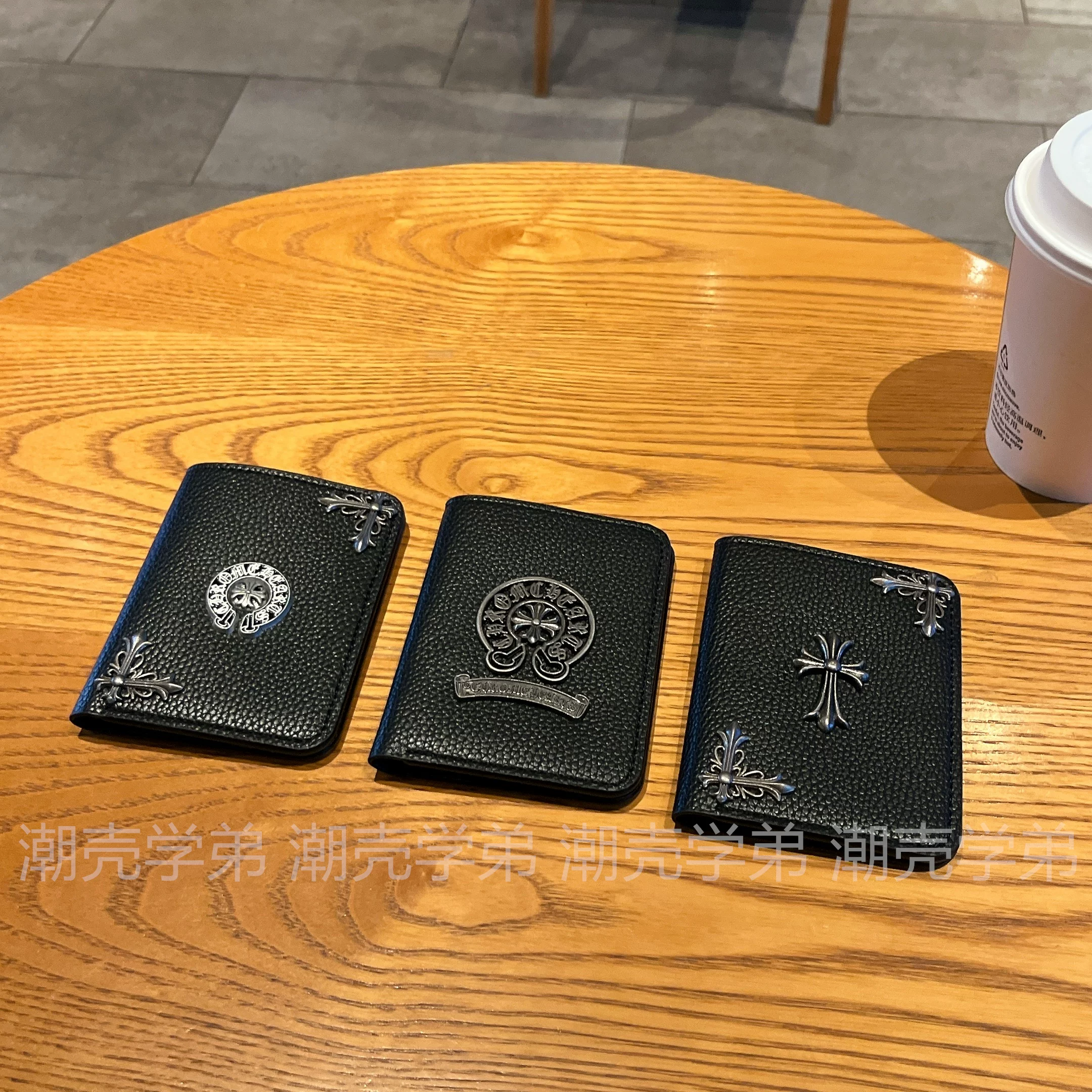 Trendy Leather Three-Dimensional Label Cross Card Holder Coin Purse Personalized Fashion Unisex Id Card Bank Card Storage Bag