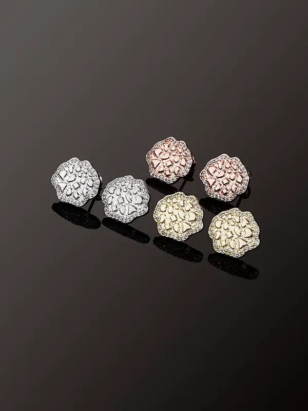 Ice Bling Niche Original Design Personalized Fashion Earrings Hip-Hop Rap Zircon Super Shiny Trendy Earrings