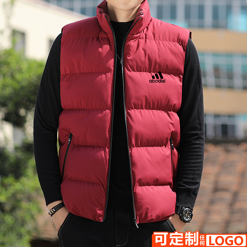 Autumn and winter down cotton vest men's casual outer wear plus size warm thickened vest waistcoat can be customized printed logo