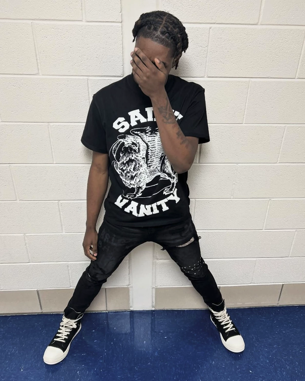 Saint Vanity Summer Short sleeved T-shirt Breathable Casual Hip Hop Star Same Style UKDRIPDRILL Street