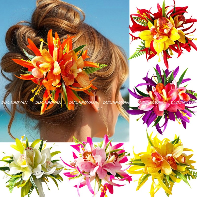 New Simulated Orchid Hairpin Bohemian Seaside Vacation Side Hairpin Photo Atmosphere Phalaenopsis Hair Accessory