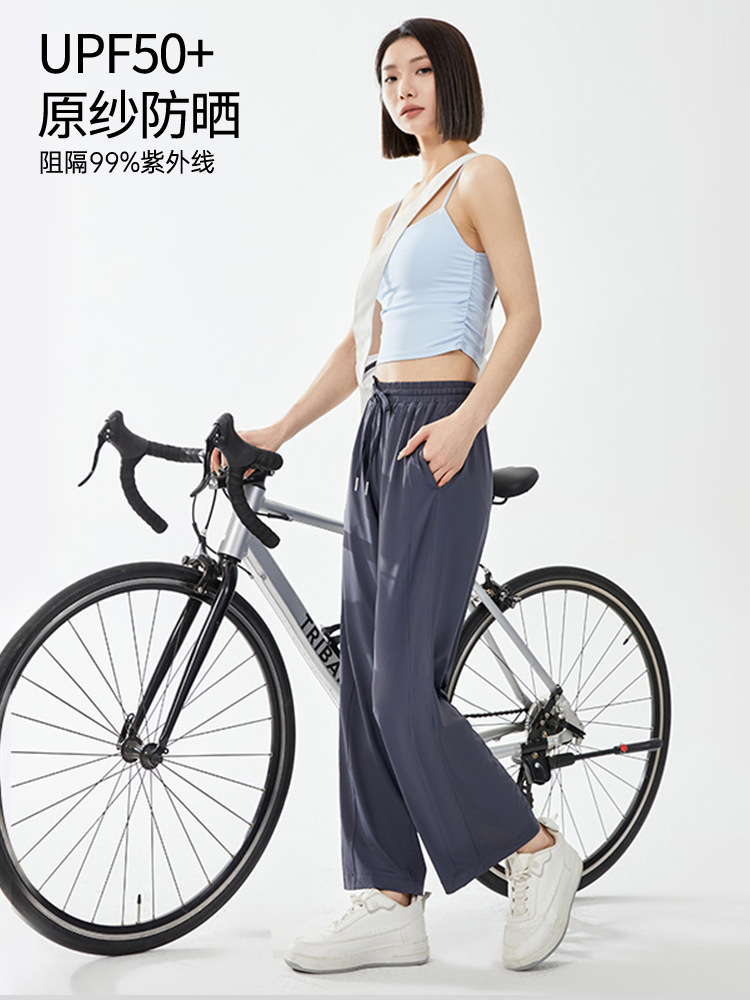 Wenhouu Sun Protection Pants Original Yarn Ice Silk Pants Summer Women's Pants Outdoor Drapey Quick-Dry Upf50+ Wide-Leg Pants