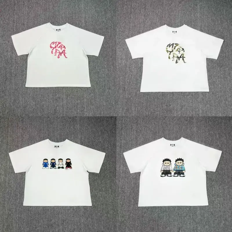 Mertra New Fashion Letter Cartoon Print Men's and Women's Couple T-Shirt Summer Loose Casual Short Sleeves