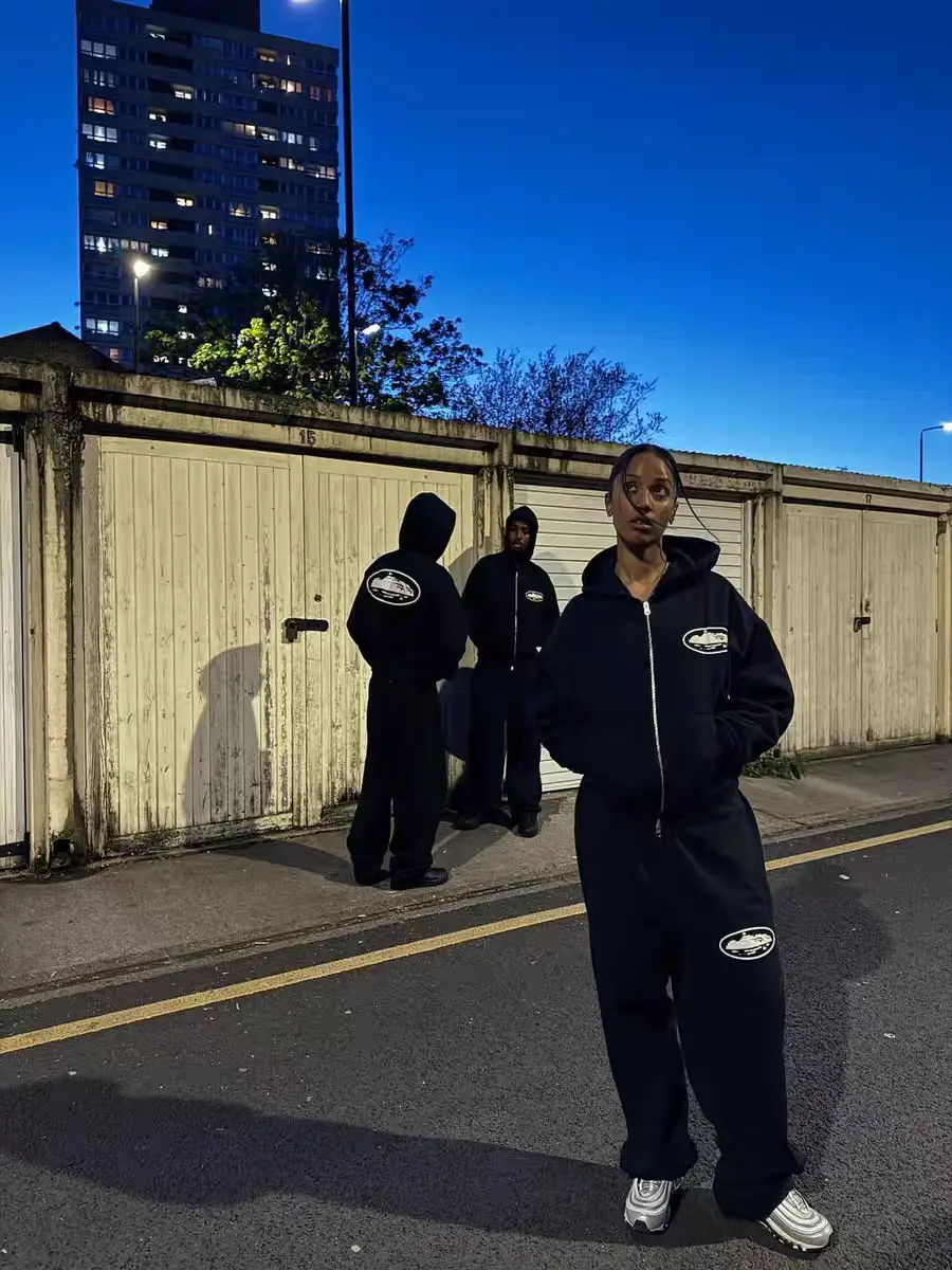 Corteiz Vibe DRILL wind hip-hop padded thickened zipper cardigan hooded sweater Europe and the United States men tide jacket