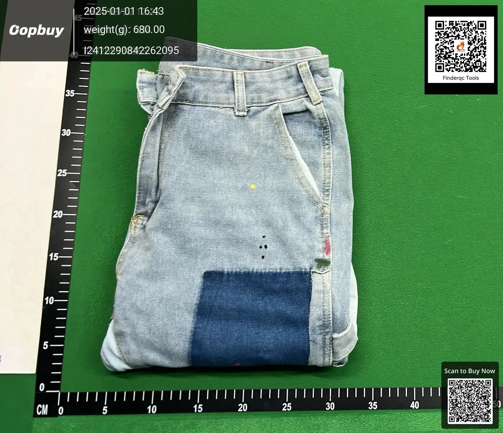 Fashion High Street Splash Ink Vibe Style Micro Horn Denim Patchwork Contrast Color pants Men Loose Stacked Mop Pants