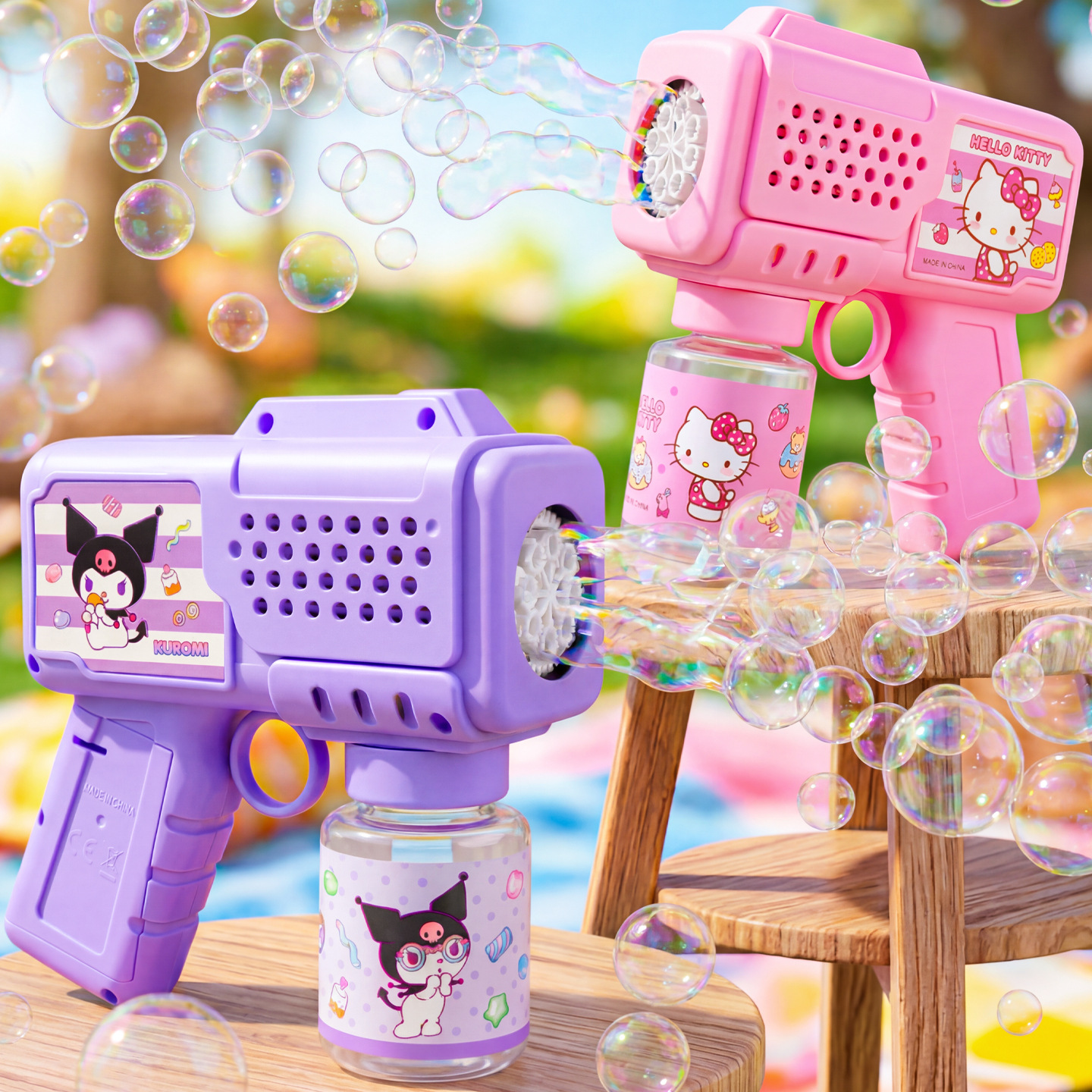 Internet Celebrity Cartoon Bubble Machine, Fully Automatic Multi-Hole Bubble Maker, Handheld Bubble Gun Toy for Children, Boys and Girls Bubble Blowing Toy