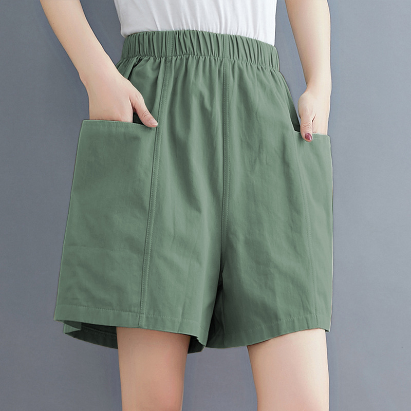 2026 New High-Waisted Shorts for Women, Summer Outerwear, Loose Fit, Slimming, Elastic Waist, Hot Pants, Plus Size, Thin Wide-Leg Pants, Casual